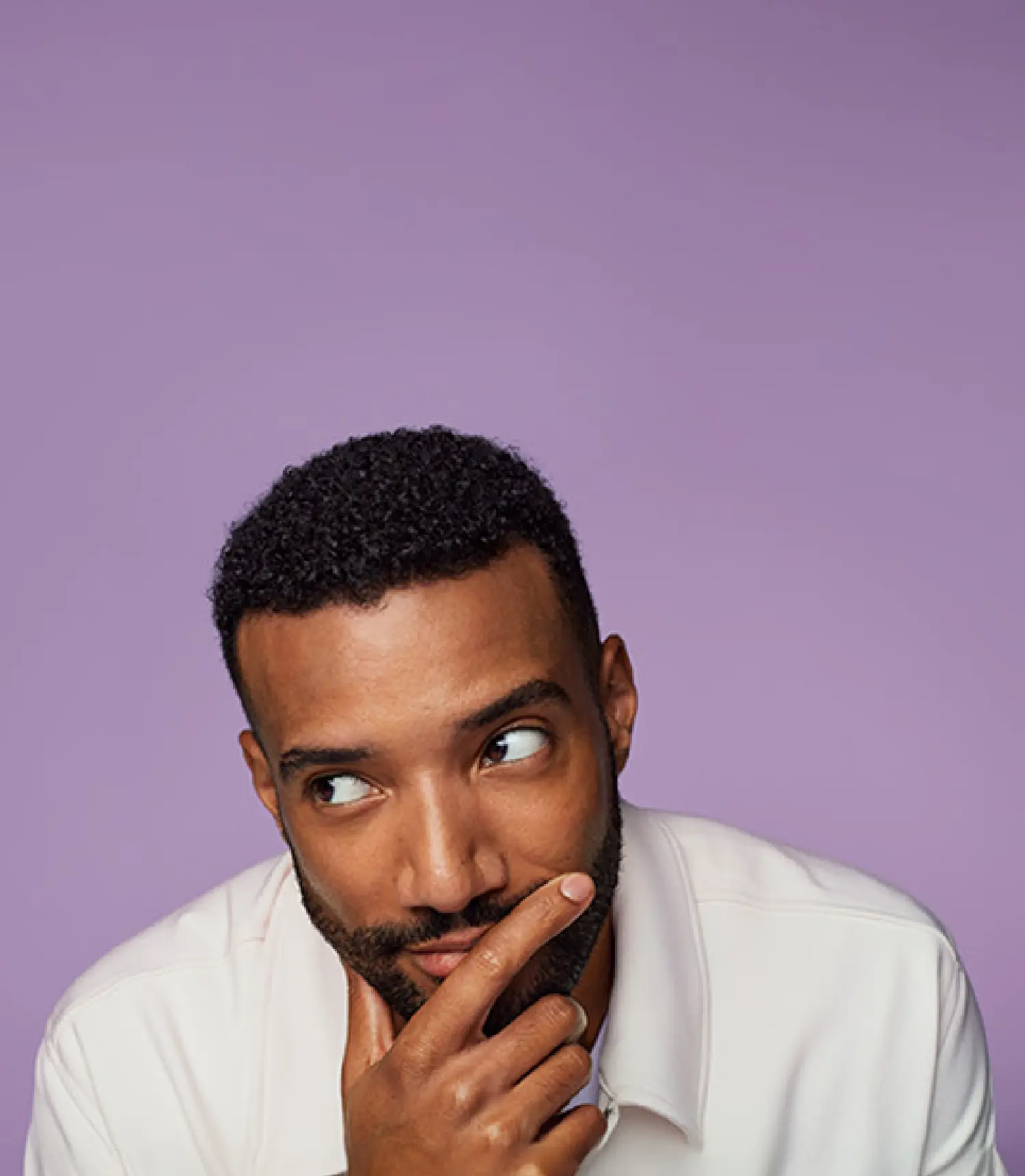 Close up of a man sitting in contemplation