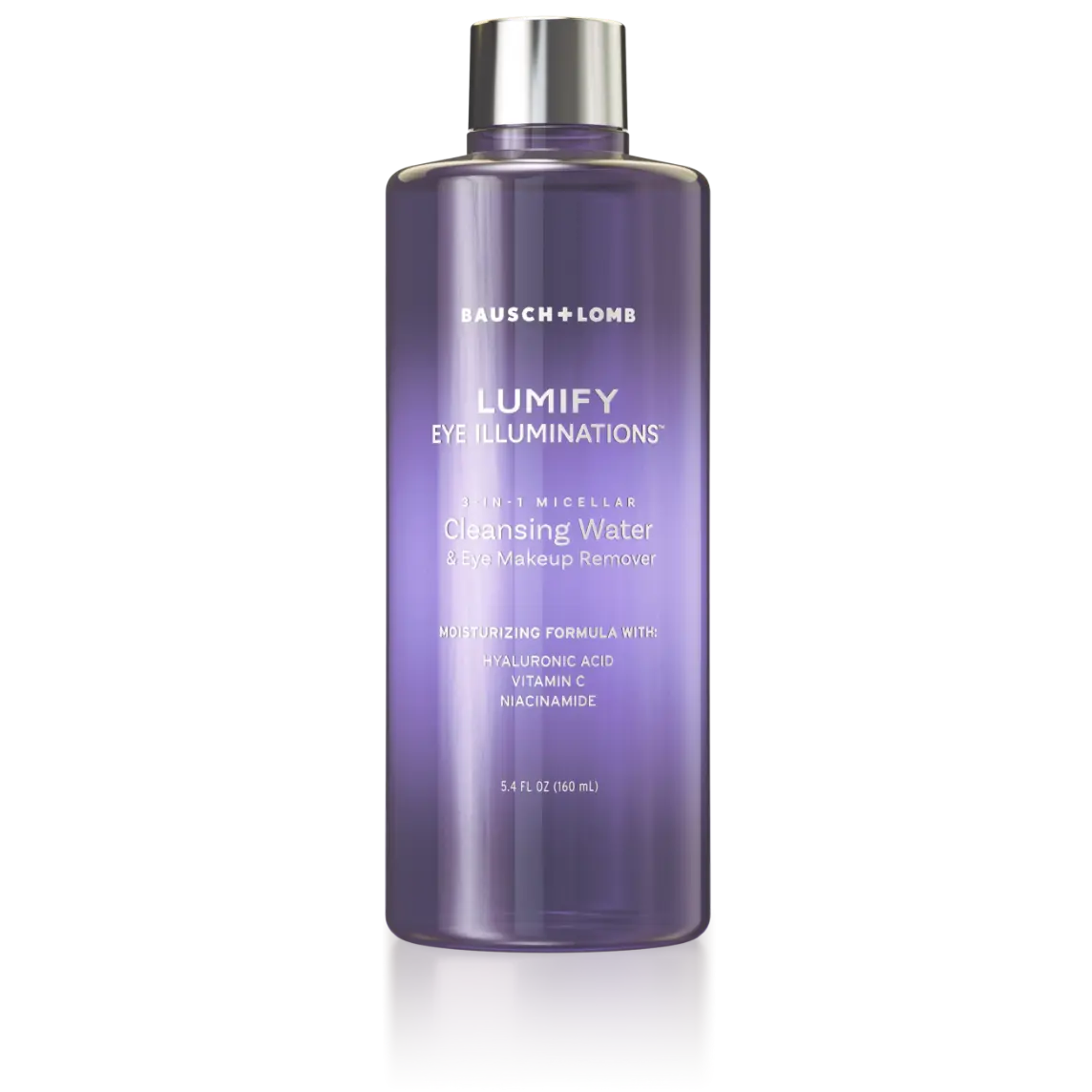 Bottle of Lumify cleansing water and eye makeup remover