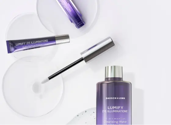 Three Lumify products next to several petri dishes