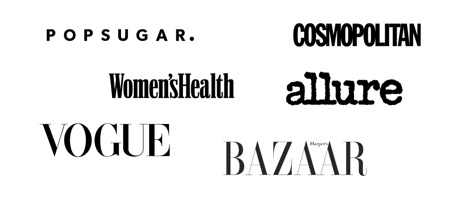 Graphic saying Popsugar, Cosmopolitan, Women's Health, allure, Vogue, and Bazaar
