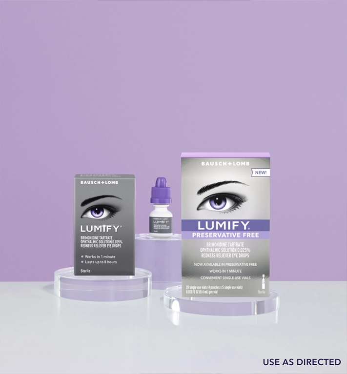 LUMIFY eye drops and LUMIFY Preservative Free packs