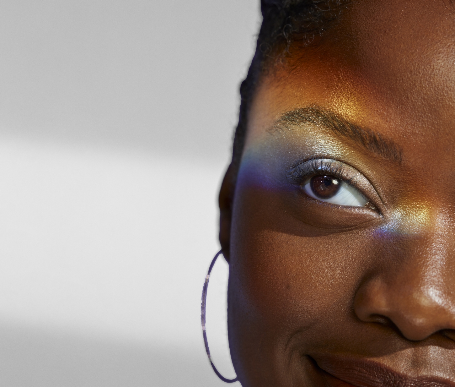 Close up of a woman's face highlighting her eyebrows